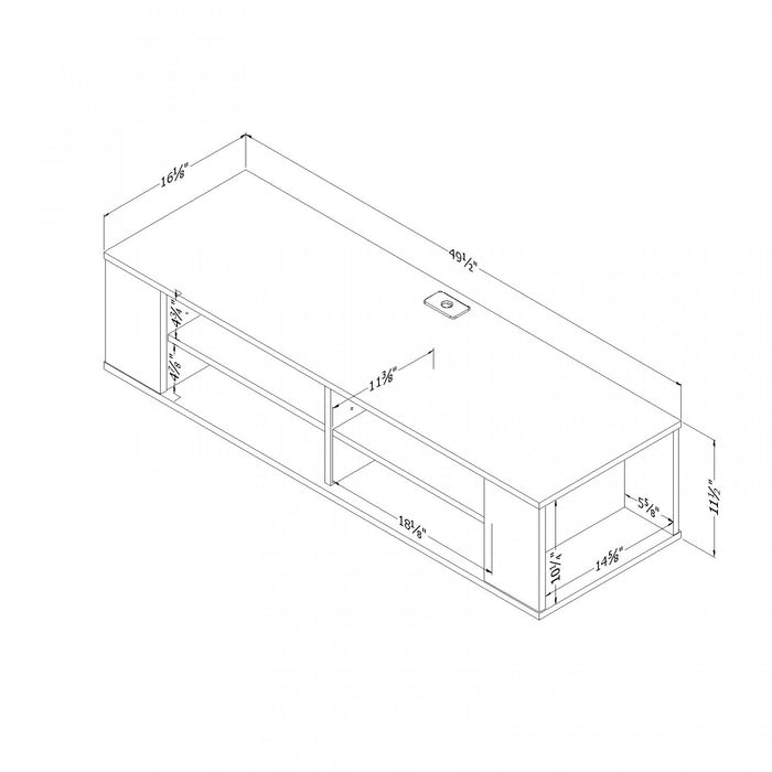 Console multimédia murale City Life - chêne vieilli