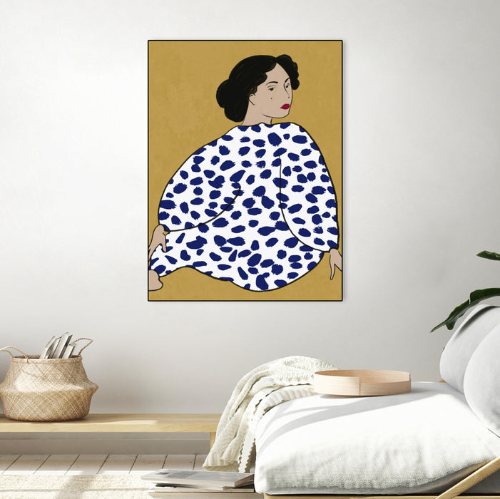 Œuvre d’art murale sur toile encadrée noire « Happy Girl » 24 x 32
