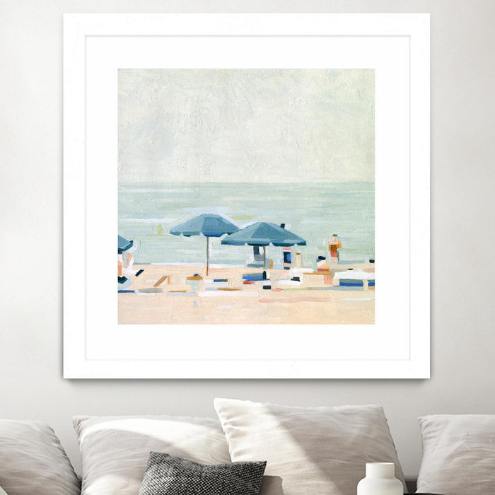 Œuvre d’art murale encadrée blanche et mate « If It's The Beaches I » 30 x 30