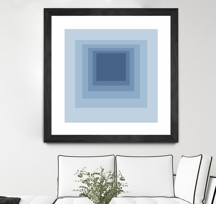 Œuvre d’art murale encadrée noire et mate « After Josef J » 30 x 30