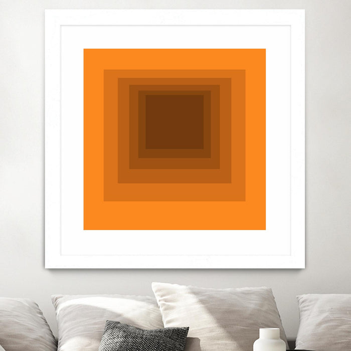 Œuvre d’art murale encadrée blanche et mate « After Josef F » 36 x 36