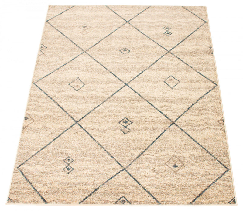 Tapis Grande Ivoire / Bleu 3pi 11 po X 5pi 7po