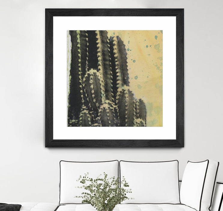 Œuvre d’art murale encadrée noire et mate « Desert Dreams Iv » 36 x 36