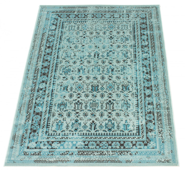 Carpette Awena turquoise 5 pi 3 po x 7 pi 7 po