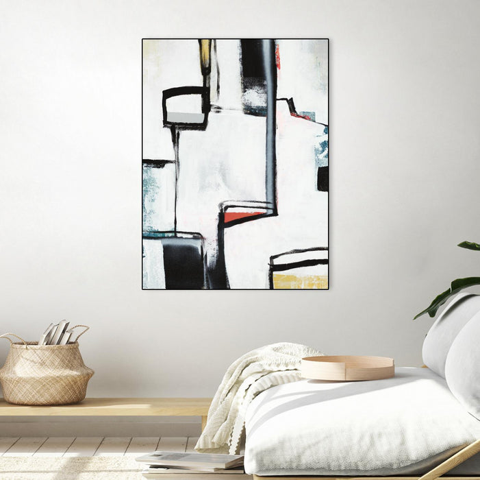 Œuvre d'art murale sur toile encadrée noire « The A Line I » 30 x 40