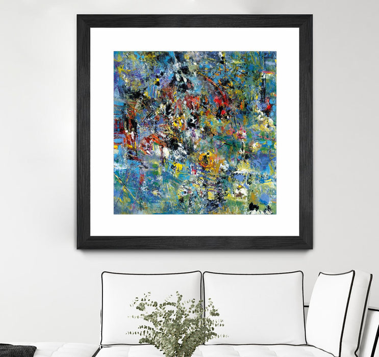 Œuvre d’art murale encadrée noire et mate « Carpe Diem 2 » 36 x 36