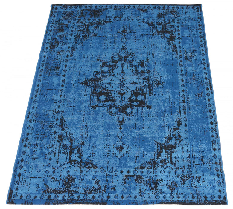 Carpette Chenta bleue 6 pi 7 po x 9 pi 6 po