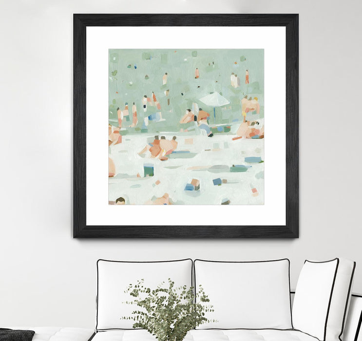 Œuvre d’art murale encadrée noire et mate « Summer Confetti I » 30 x 30