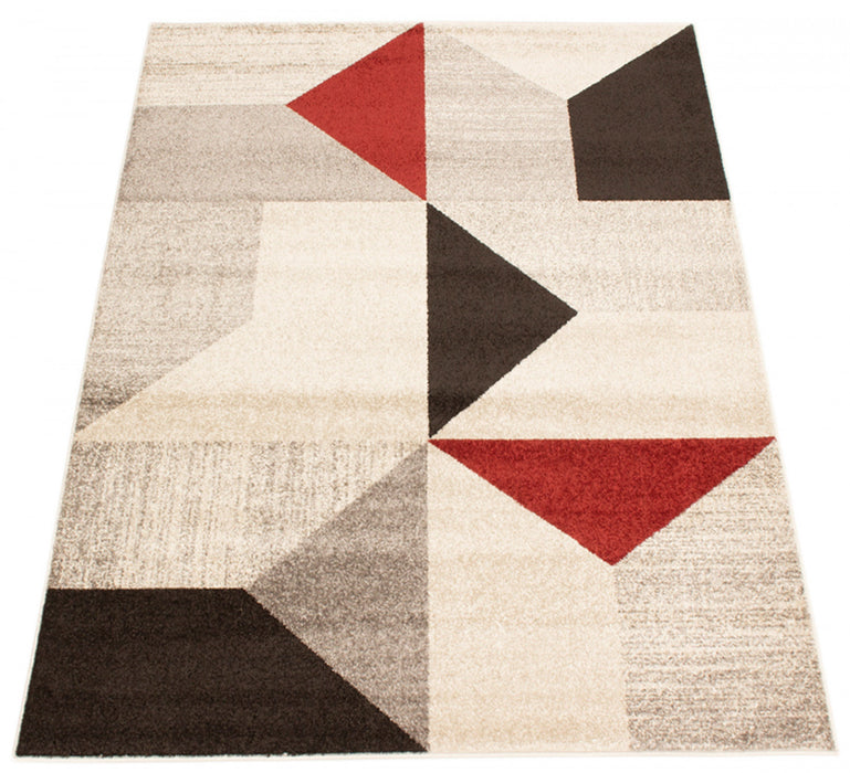 Carpette Hadley grisrouge 7 pi 10 po x 10 pi 2 po