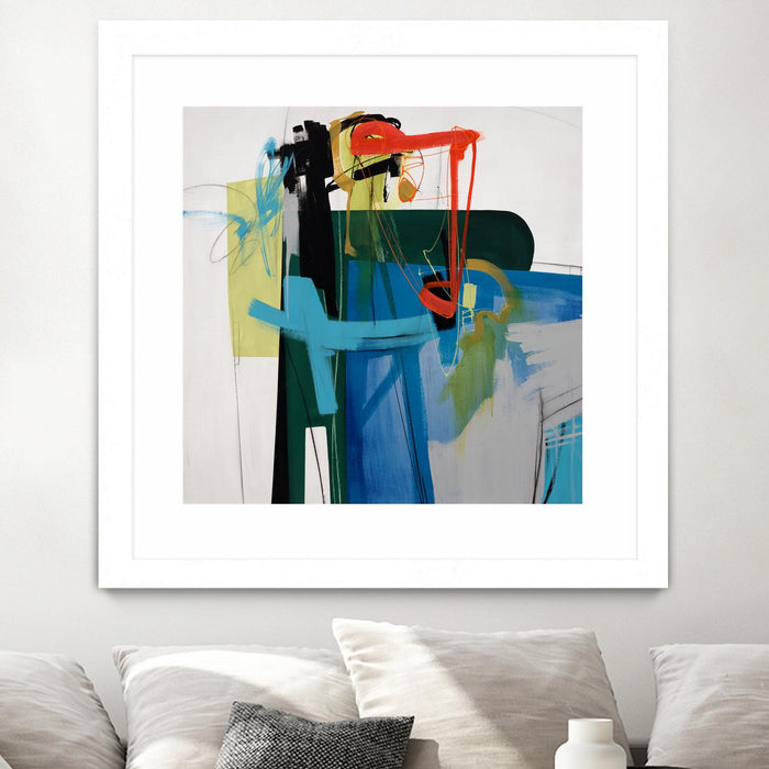 Œuvre d’art murale encadrée blanche et mate « Return The Fork » 30 x 30