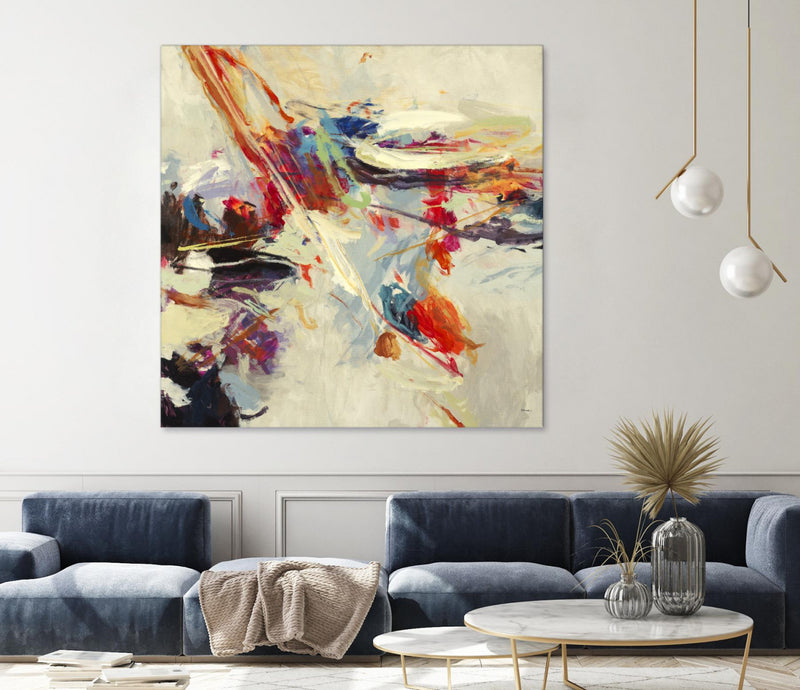 Œuvre d’art murale Giant Art « Positive Energy I » 54 x 54