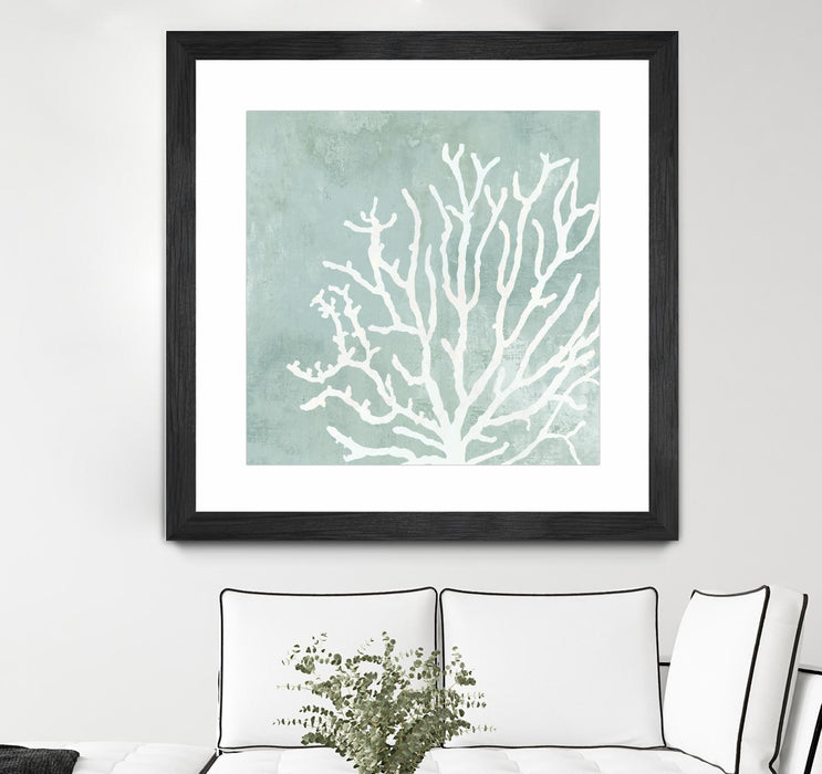 Œuvre d’art murale encadrée noire et mate « Sea Crown Ii » 36 x 36