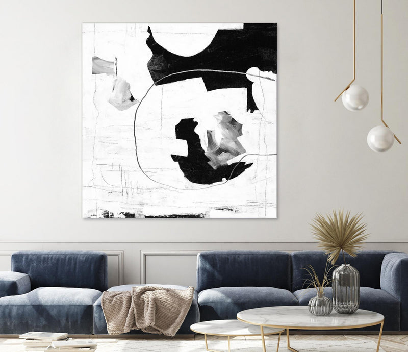 Œuvre d’art murale Giant Art « Traces Of Silver Iii » 72 x 72