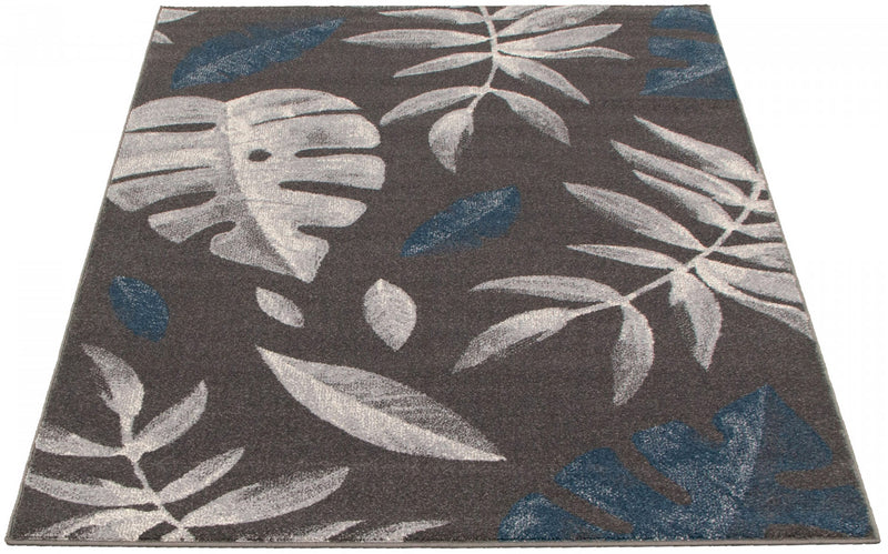 Carpette Palta anthracite-couleur pétrole - 7 pi 10 pox 10 pi 2 po