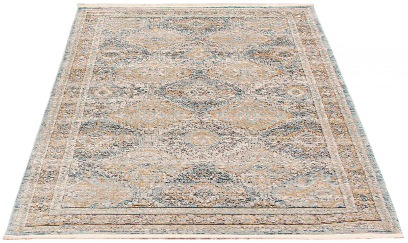 Carpette Leandra taupe/bleue 8 pi 0 po x 10 pi 0 po