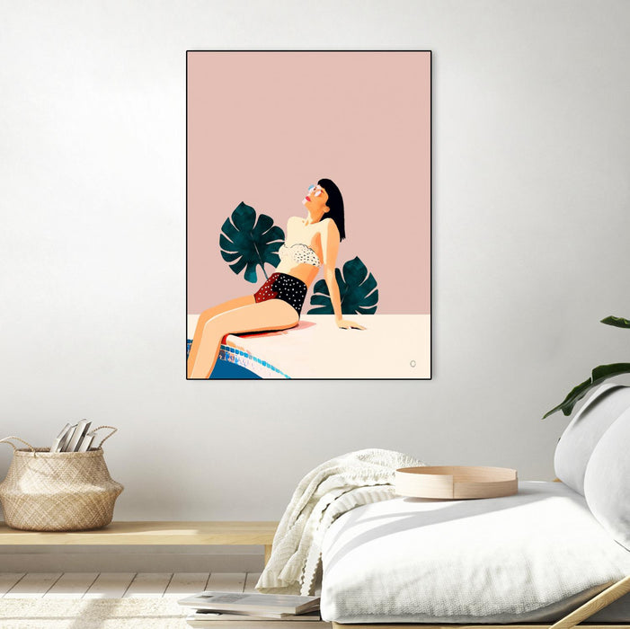 Œuvre d'art murale sur toile encadrée noire « Sunday » 24 x 32