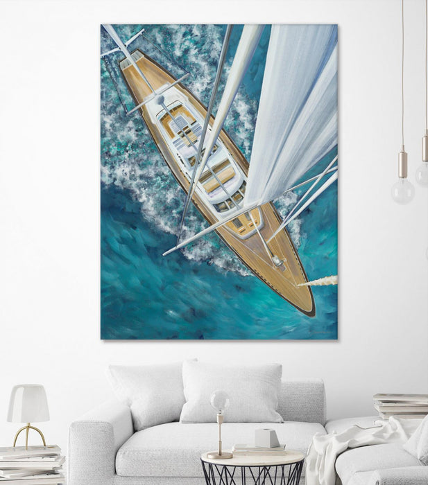 Œuvre d’art murale Giant Art « Sailing Around The World » 72 x 54