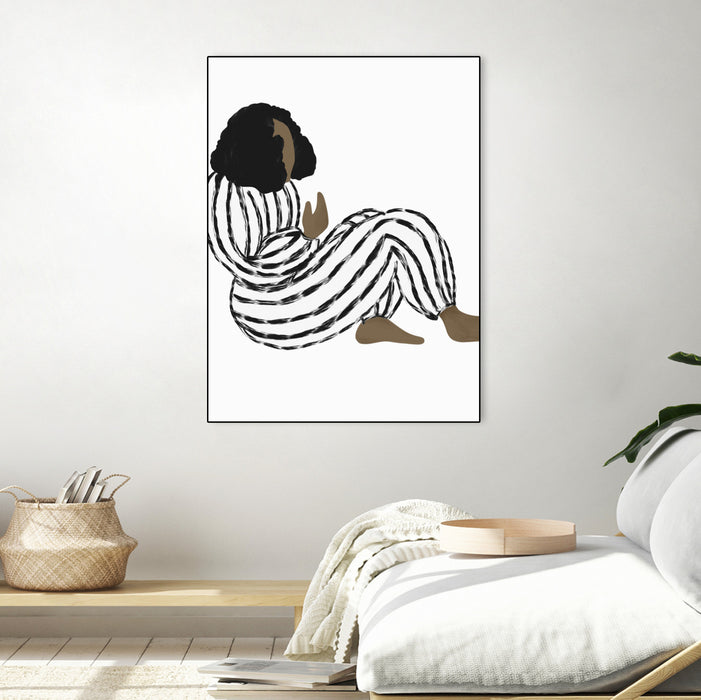 Œuvre d’art murale sur toile encadrée noire « Form Vi » 24 x 32
