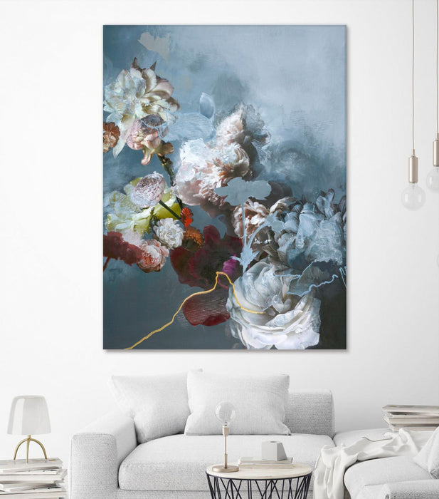 Œuvre d’art murale Giant Art « Haute Couture Blue » 72 x 54