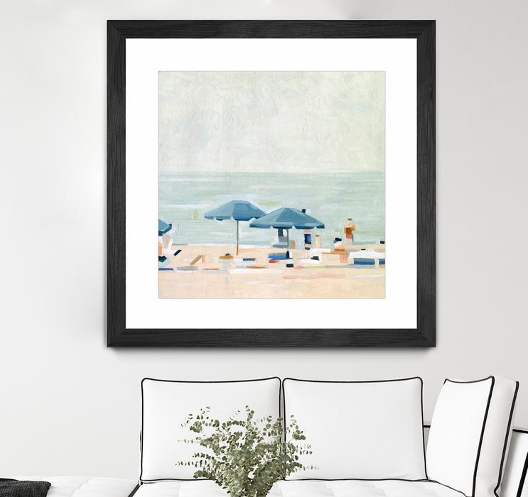 Œuvre d’art murale encadrée noire et mate « If It's The Beaches I » 36 x 36
