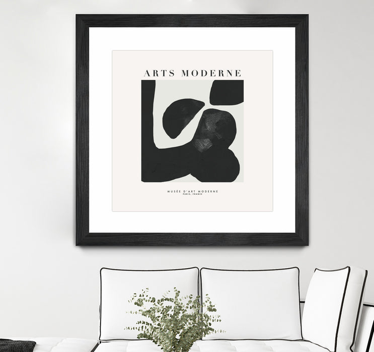 Œuvre d’art murale encadrée noire et mate « Art Moderne » 30 x 30