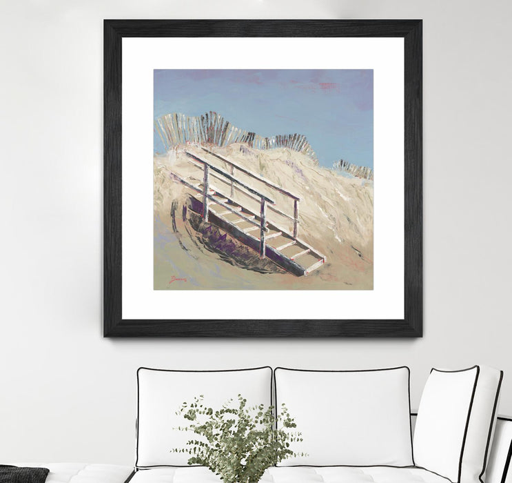 Œuvre d’art murale encadrée noire et mate « Beach Access » 36 x 36