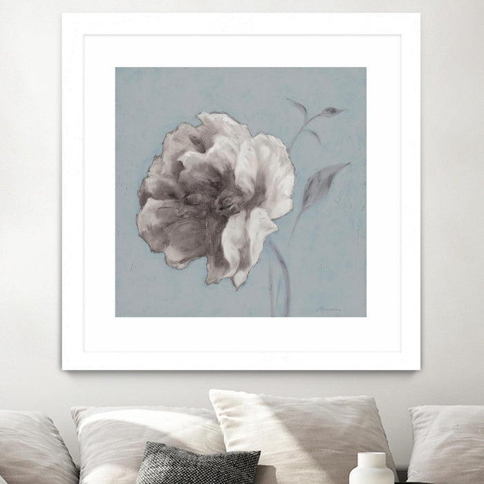 Œuvre d’art murale encadrée blanche et mate « Floral Symposium Ii » 30 x 30