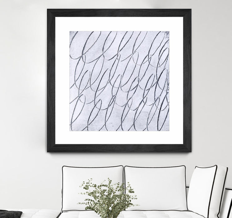 Œuvre d’art murale encadrée noire et mate « Contemplating Style » 30 x 30