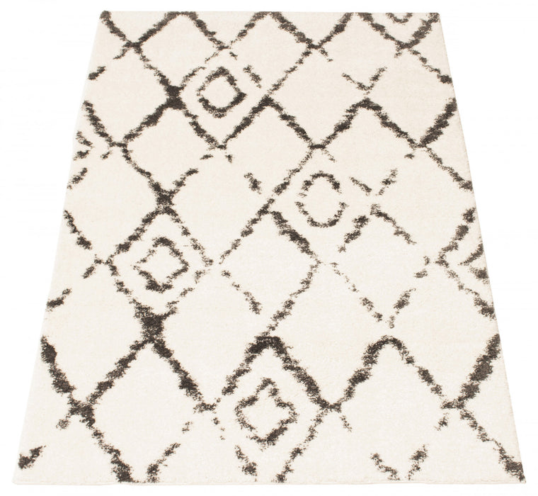Carpette à poil long Serafina ivoire 3 pi 11 po x 6 pi 0 po
