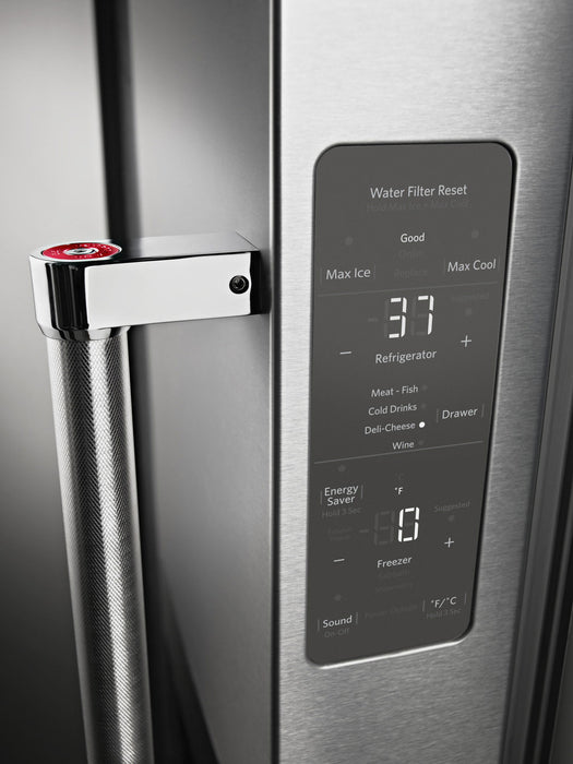 Réfrigérateur KitchenAid de 24 pi³ et de 36 po à portes françaises - acier inoxydable avec fini PrintShieldMC - KRFC704FPS