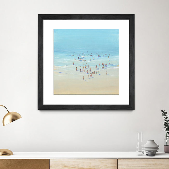 Œuvre d’art murale encadrée noire et mate « Beach Day Ii » 36 x 36