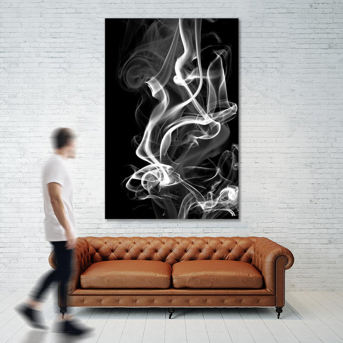 Œuvre d’art murale Giant Art « Black Smoke Abstract » 72 x 48
