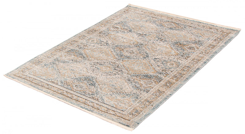 Carpette Leandra taupe/bleue 5 pi 3 po x 7 pi 3 po