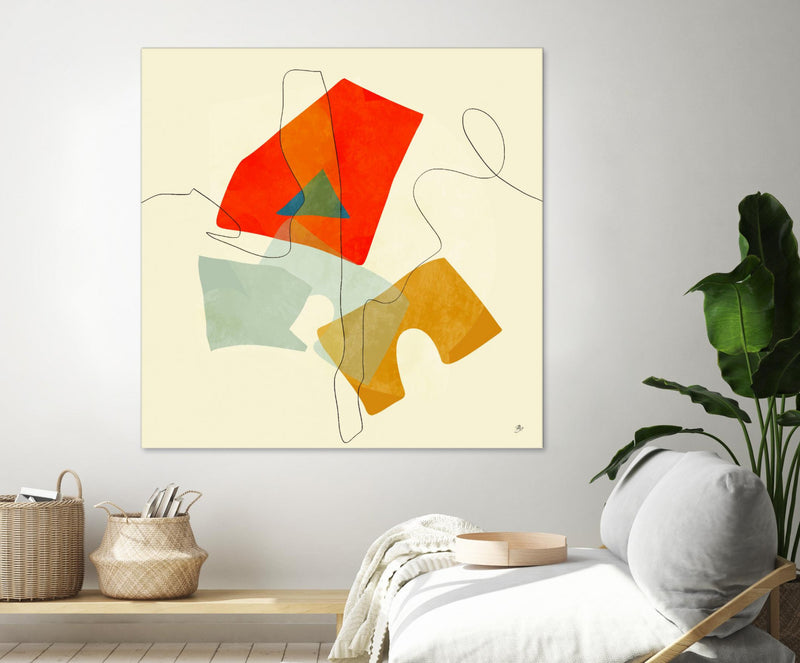 Œuvre d’art murale Giant Art « Mid Century Geometric » 72 x 72