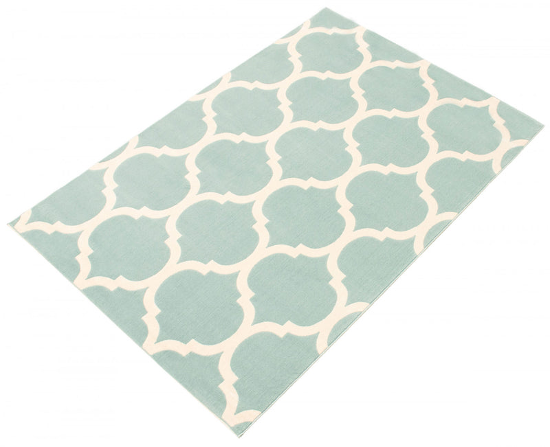 Carpette Aliya turquoise 4 pi 7 po x 6 pi 7 po