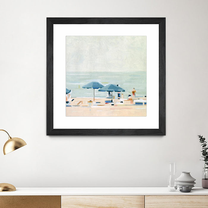 Œuvre d’art murale encadrée noire et mate « If It's The Beaches I » 36 x 36