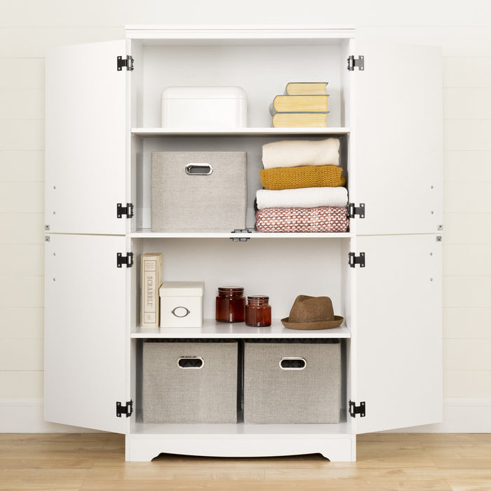 Farnel Armoire de rangement avec 4 portes - Blanc solide