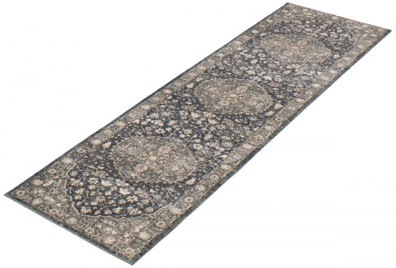 Carpette Octavian Tabriz gris - 2 pi 7 pox 8 pi 2 po
