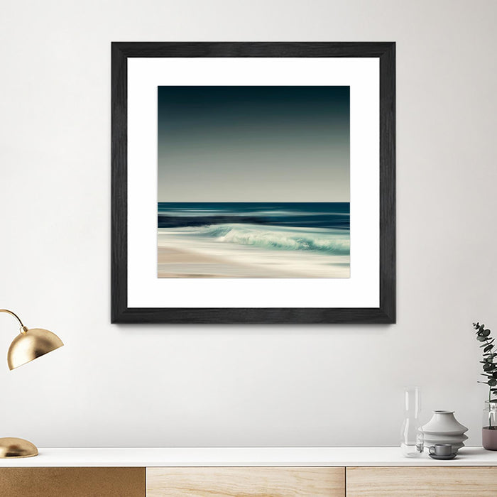 Œuvre d’art murale encadrée noire et mate « Cristal Surf » 30 x 30