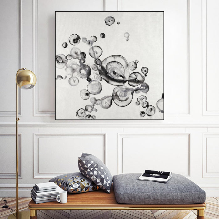 Œuvre d'art murale sur toile encadrée noire « Transparent Onyx » 20 x 20