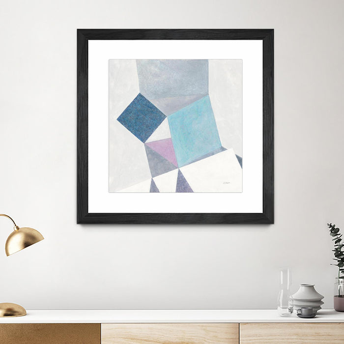 Œuvre d’art murale encadrée noire et mate « Bay Bridge V1 » 30 x 30