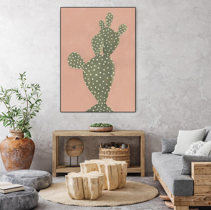 Œuvre d'art murale sur toile encadrée noire « Coral Cacti Ii » 18 x 24