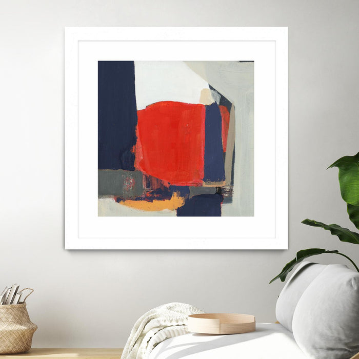 Œuvre d’art murale encadrée blanche et mate « Orange Crush V6 » 36 x 36