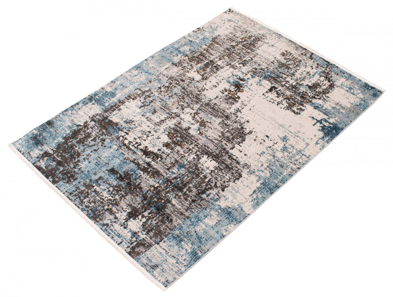 Carpette Emmylou bleue 3 pi 11 po x 5 pi 11 po