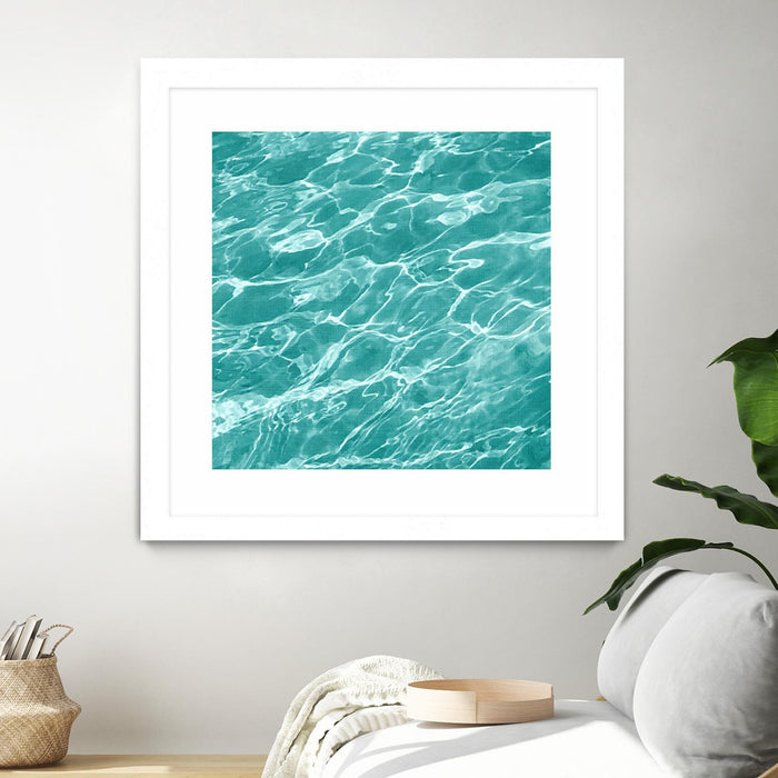 Œuvre d’art murale encadrée blanche et mate « Ripple I » 30 x 30