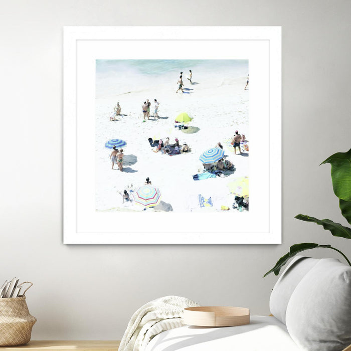 Œuvre d’art murale encadrée blanche et mate « Happy Days » 30 x 30