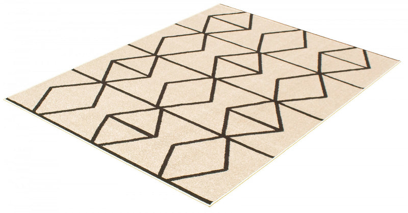Carpette Anandi ivoire-brune - 5 pi 3 pox 7 pi 3 po