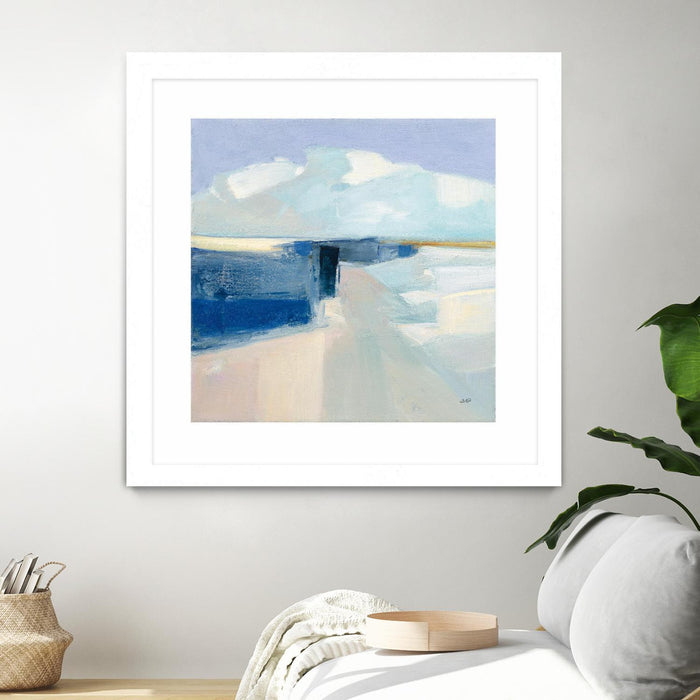 Œuvre d’art murale encadrée blanche et mate « Sand And Sky » 36 x 36