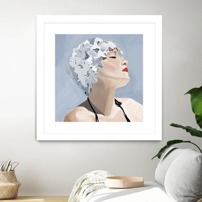 Œuvre d’art murale encadrée blanche et mate « Getting My Tan On » 36 x 36