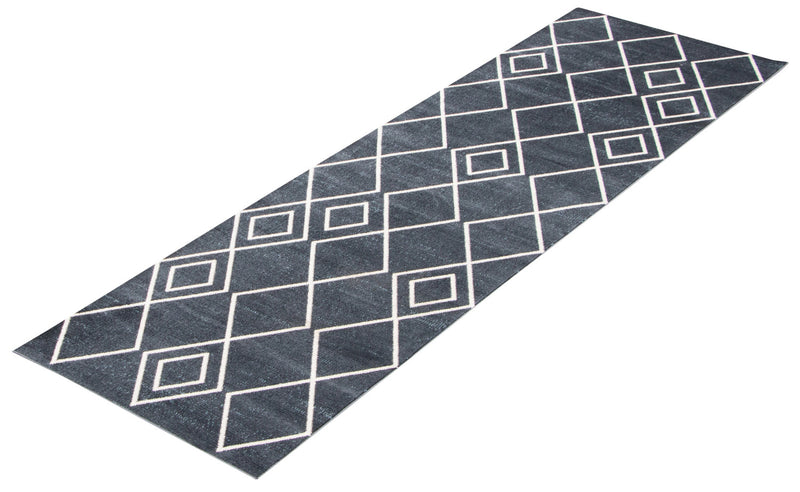 Carpette Kenza bleue lavable à la machine - 2 pi 6 po x 8 pi 0 po